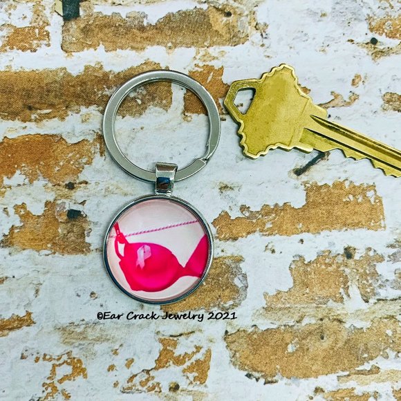 Handmade - Breast Cancer Keychain - Picture 2 of 3